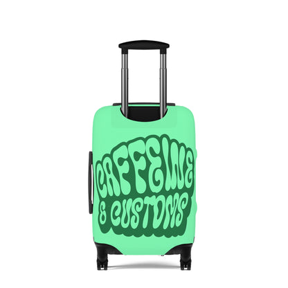 Caffeine and Customs Luggage Cover Travel Suitcase Cover
