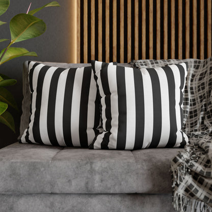 Black Stripe Canvas Pillow Cover 20x20