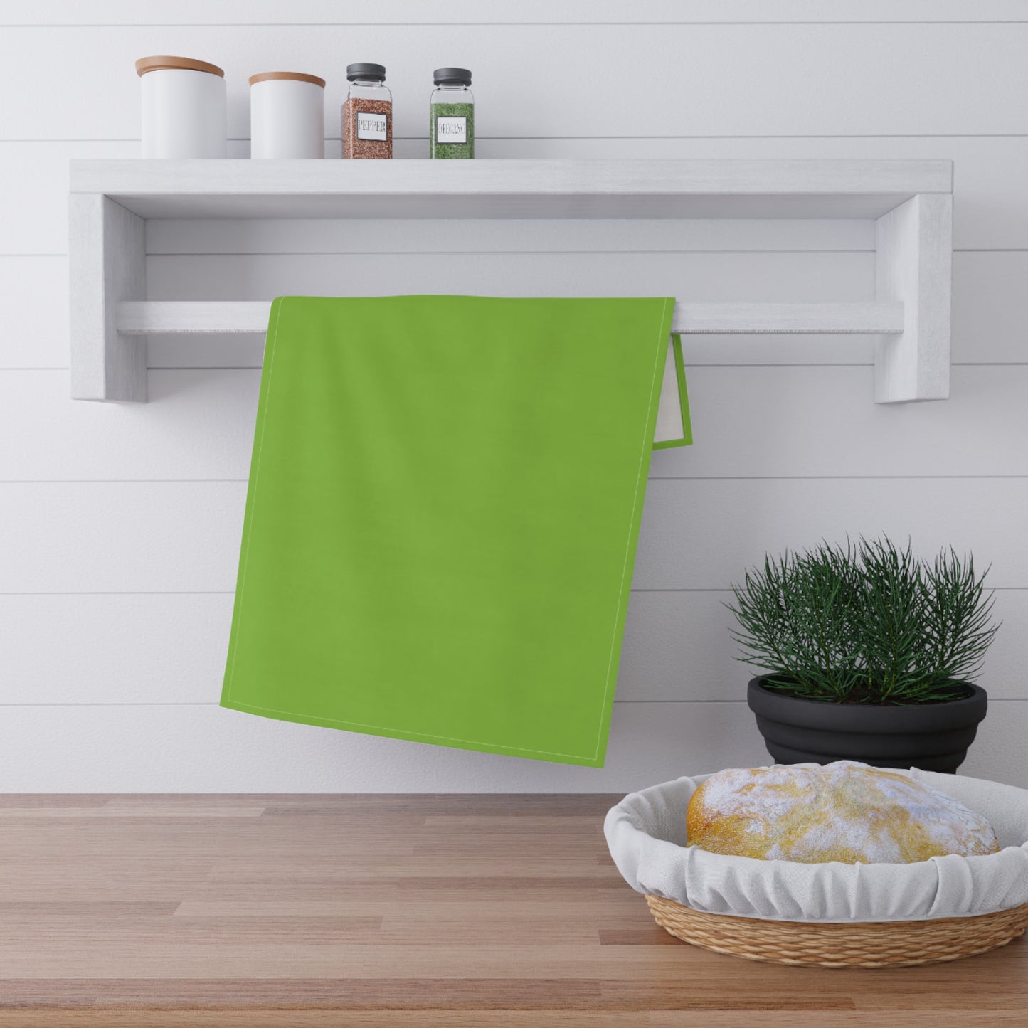 Muted Lime Cotton Twill Tea Towel 18 x 30