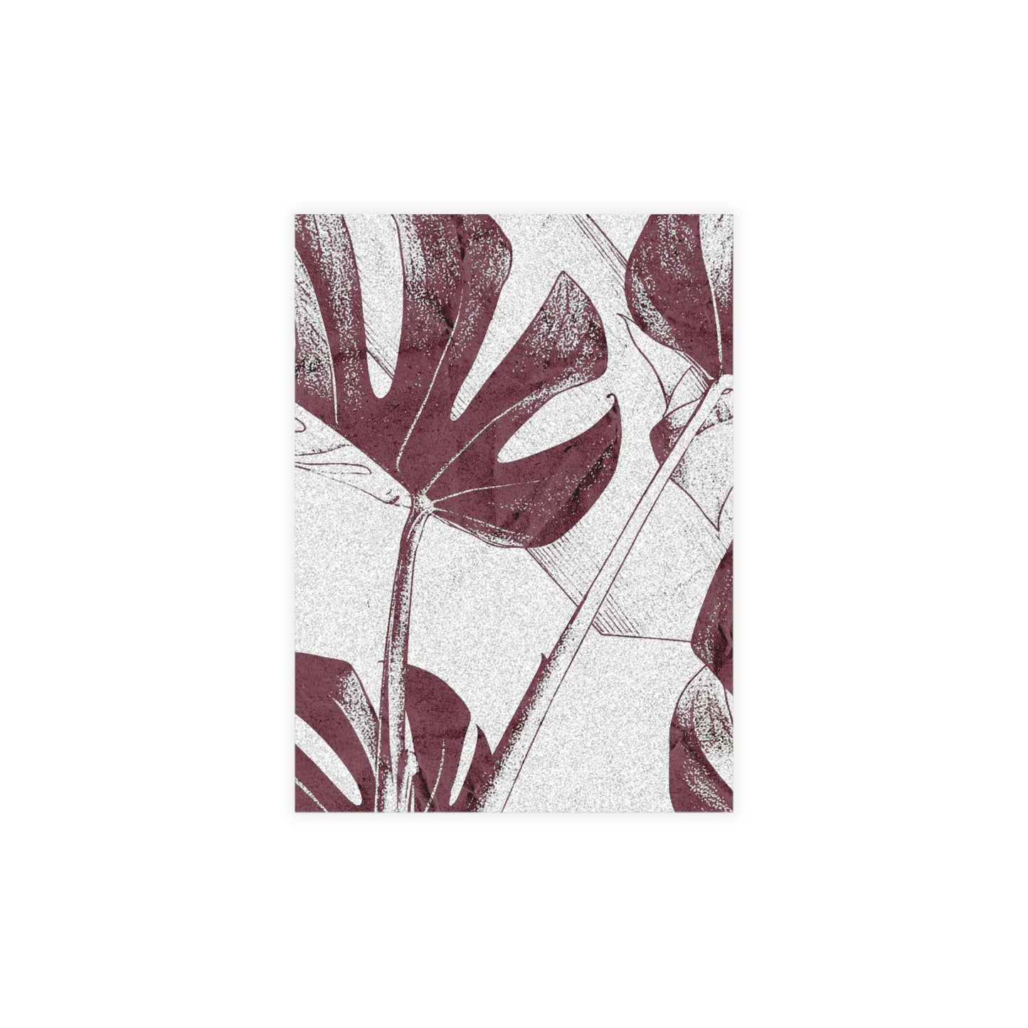 Monstera Leaf Mauve and White Postcards