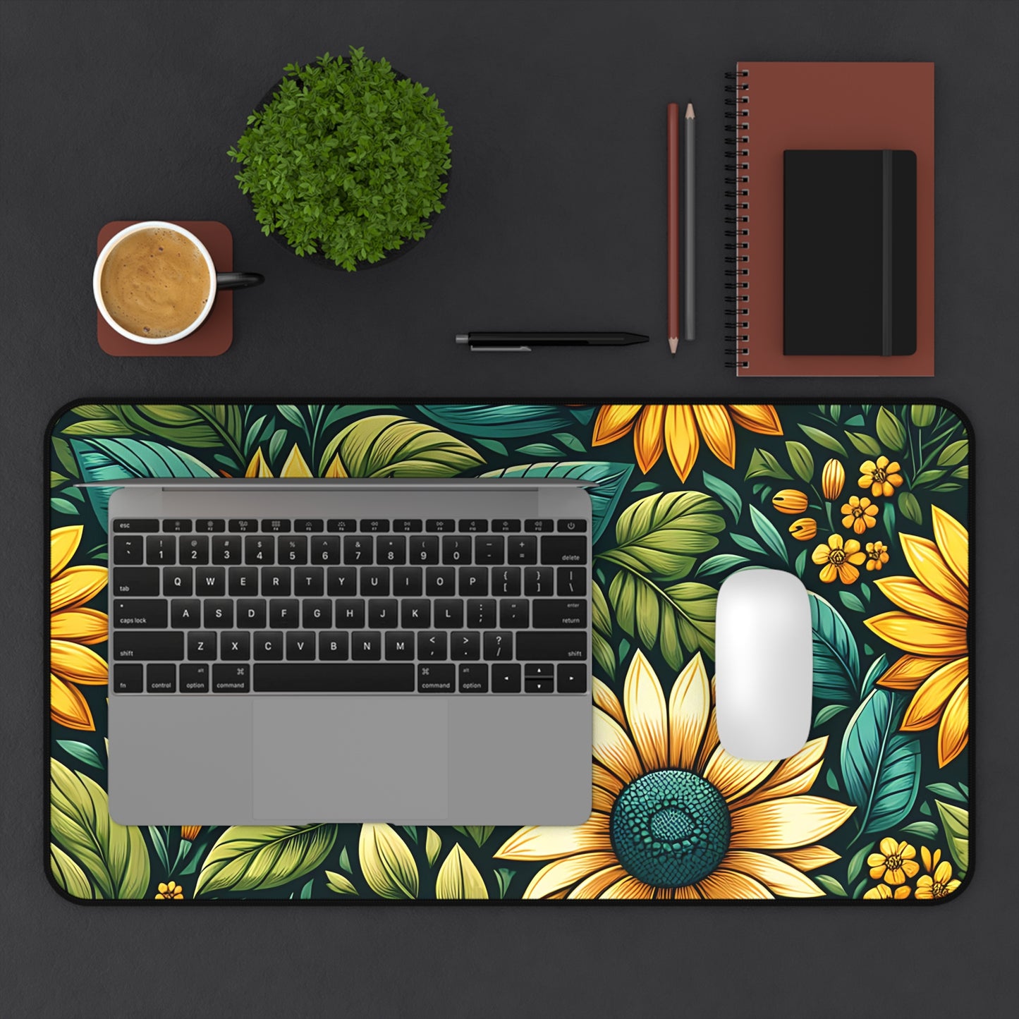 Sunflower Grove Desk Pad