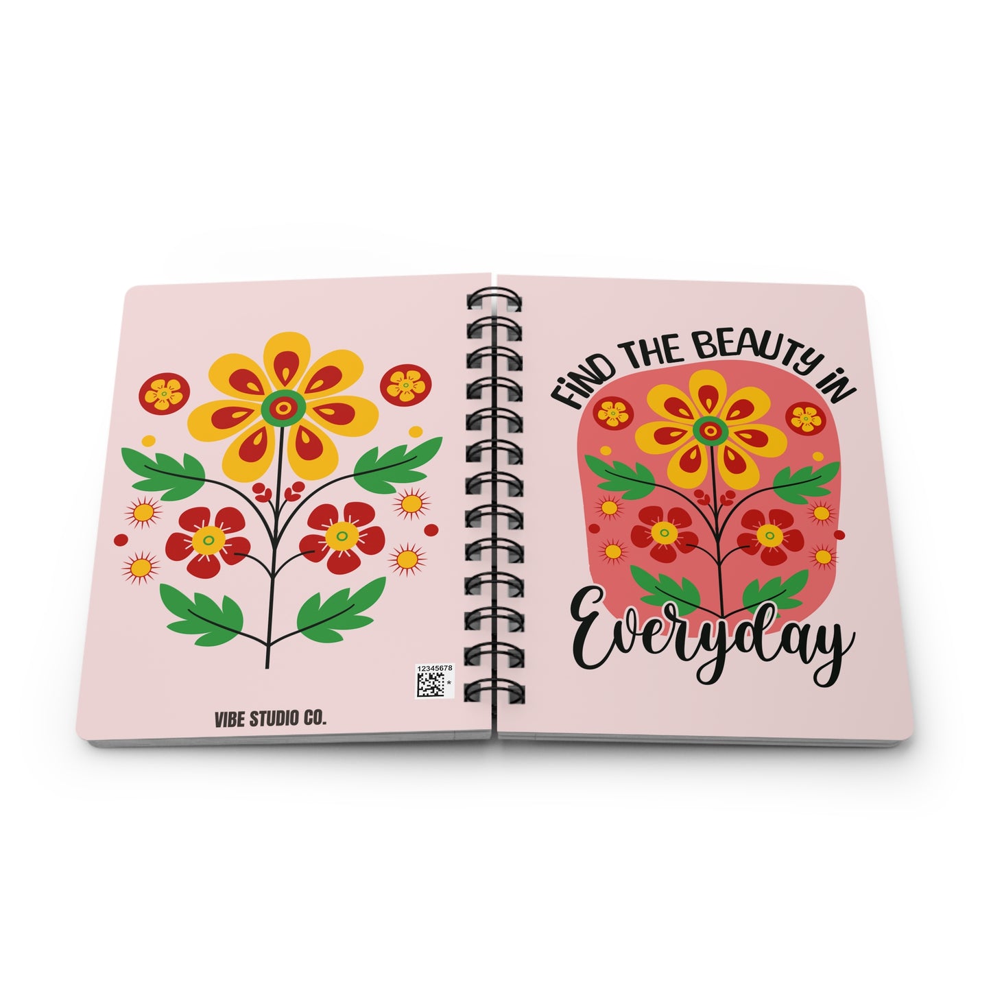 Find the Beauty Spiral Journal Inspirational Floral Notebook A5 Lined Journal