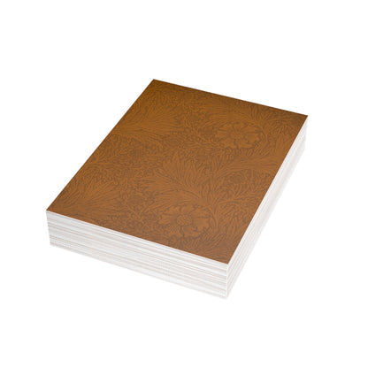 Saddle Tan Floral Postcard Set Pack of 10, 30 or 50 w/ Envelopes | Coordinated Collection
