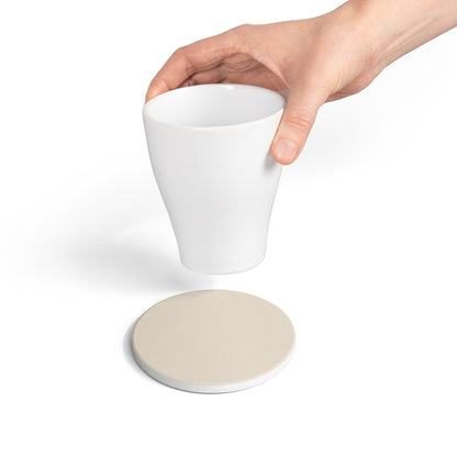 Latte Cream Ceramic Coaster Round or Square | Coordinated Collection