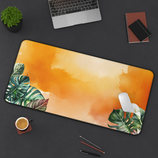 Sunset Botanical Desk Pad Tropical Botanical Desk Mat (12x18, 12x22, 16x32)