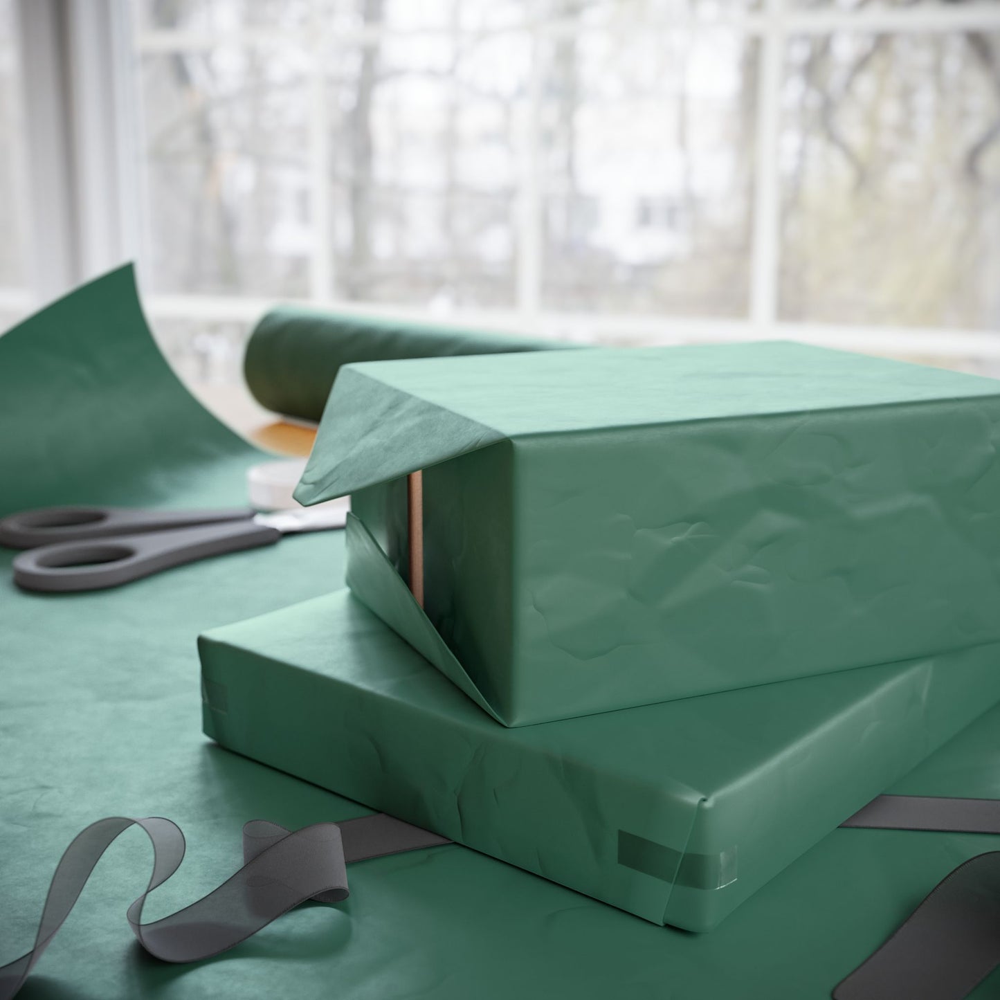 Leaf Green Wrapping Paper Matte or Glossy Gift Wrap 3 Sizes Fine Art Paper