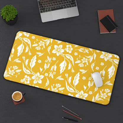 Honey Yellow Floral Desk Pad (12x18, 12x22 or 16x32)