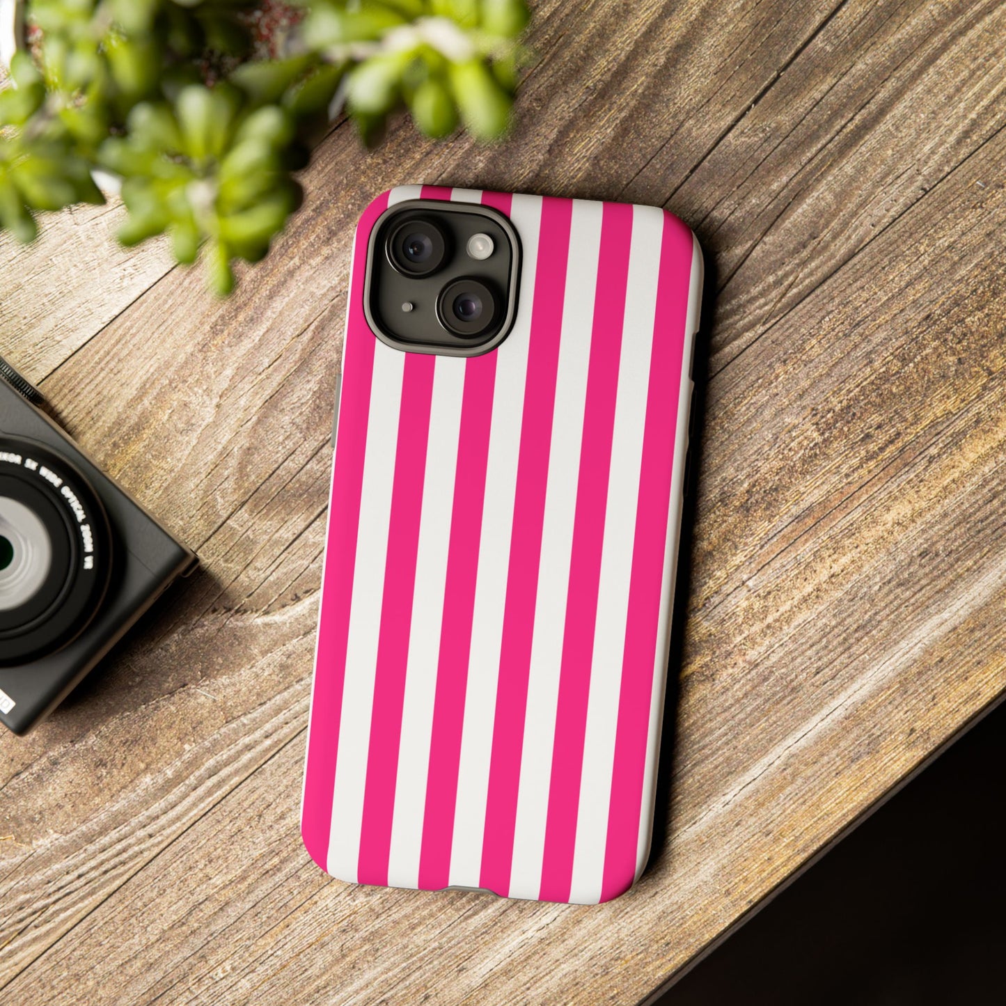 Pink Stripe Tough Phone Case for iphone or Samsung