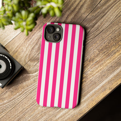 Pink Stripe Tough Phone Case for iphone or Samsung
