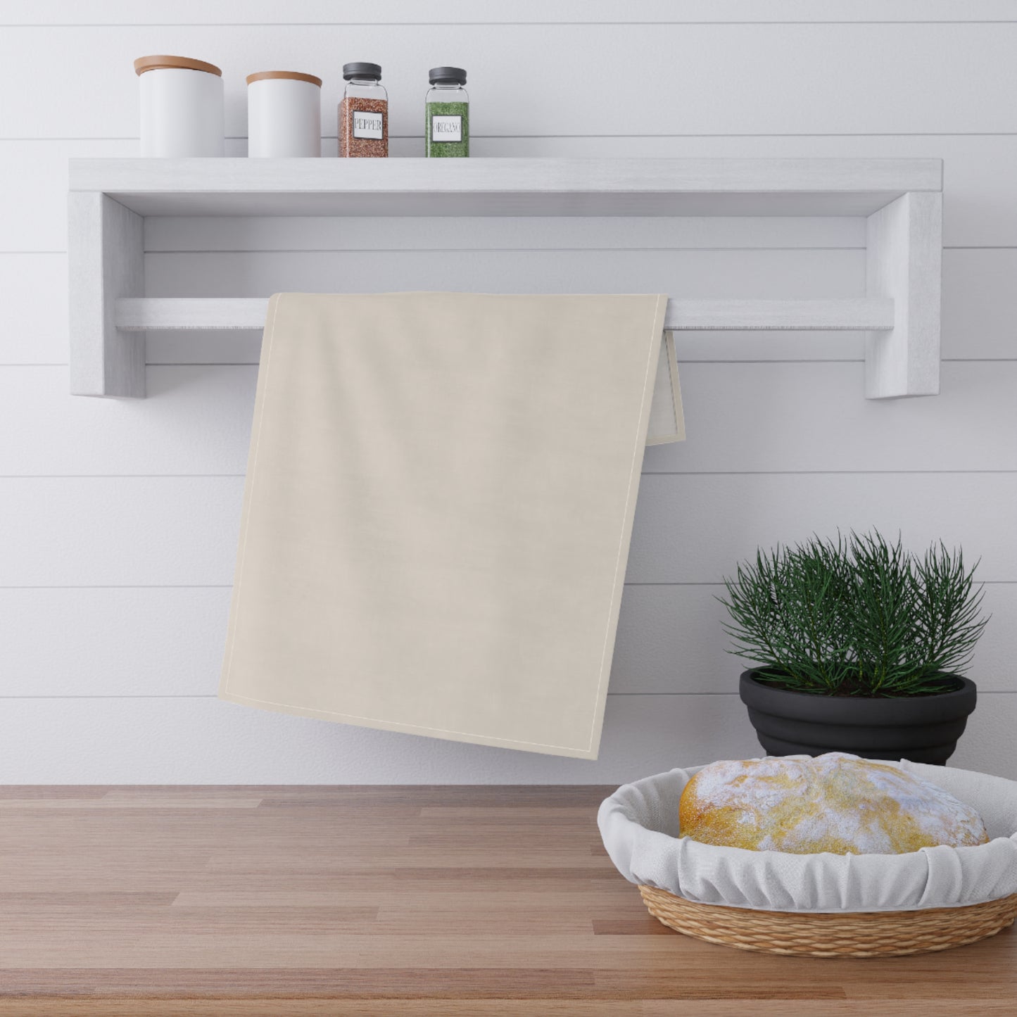 Latte Cream Cotton Twill Tea Towel 18 x 30
