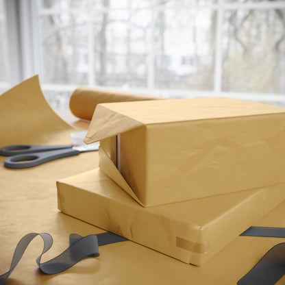 Muted Gold Wrapping Paper Matte or Glossy Gift Wrap 3 Sizes Fine Art Paper