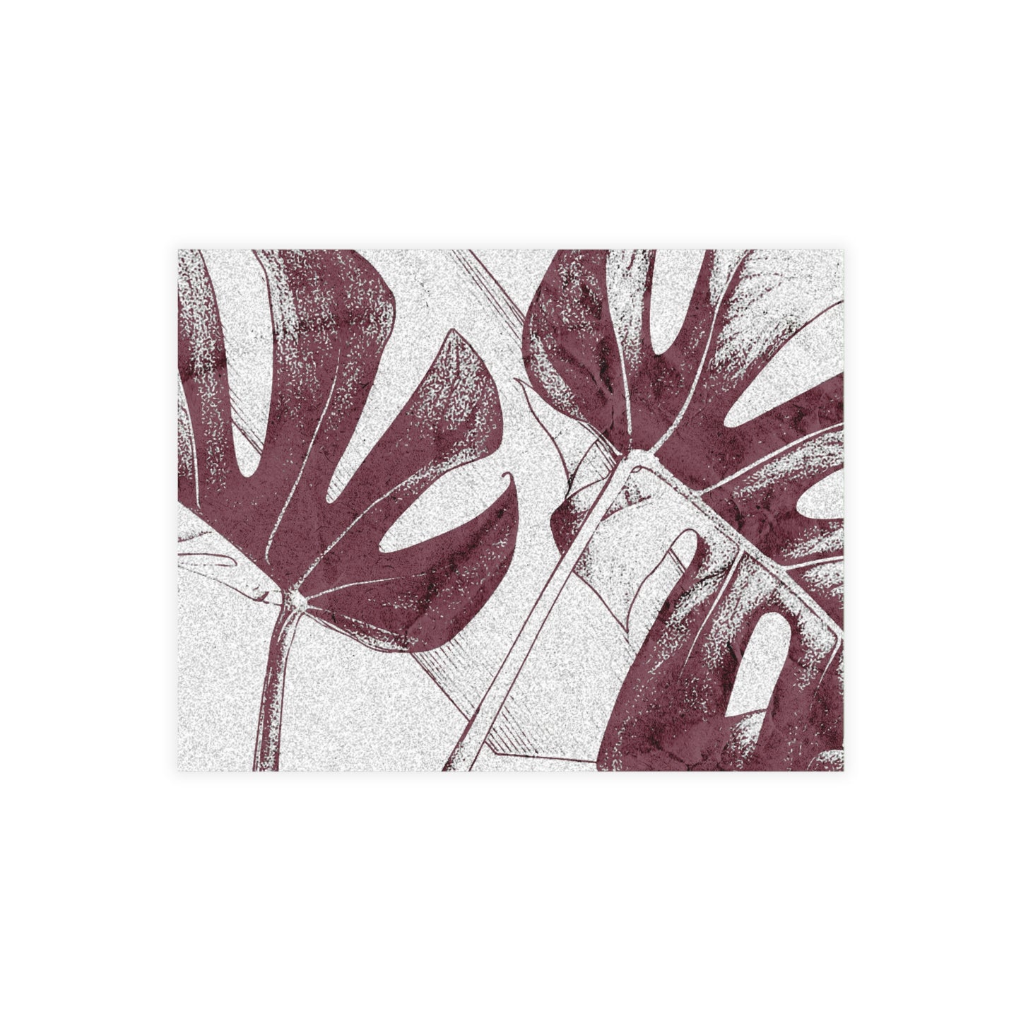 Monstera Leaf Mauve and White Postcards