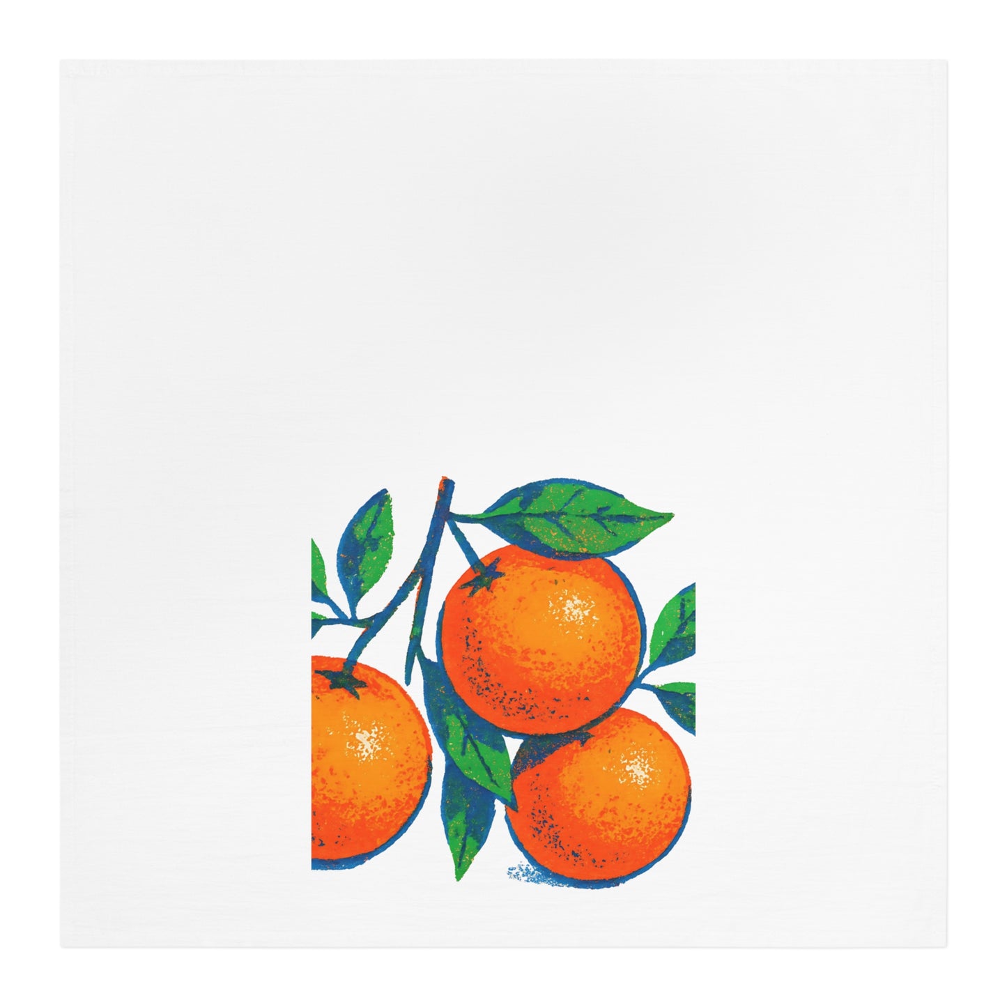 Orange Kitchen Tea Towel Cotton Dish Towel Citrus Fruit Design Decorative Towel