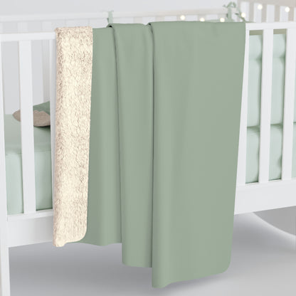 Sage Sherpa Fleece Blanket Cozy Plush Throw 3 Sizes Soft Warm Blanket