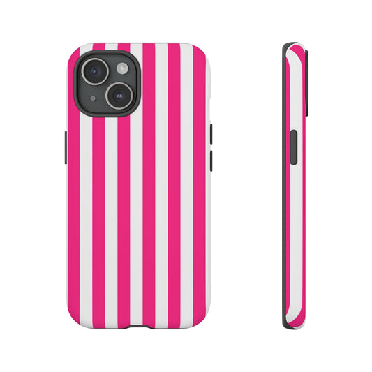 Pink Stripe Tough Phone Case for iphone or Samsung