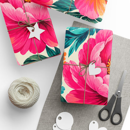 Dreamy Floral Wrapping Paper 3 Sizes Matte or Glossy Floral Gift Wrap