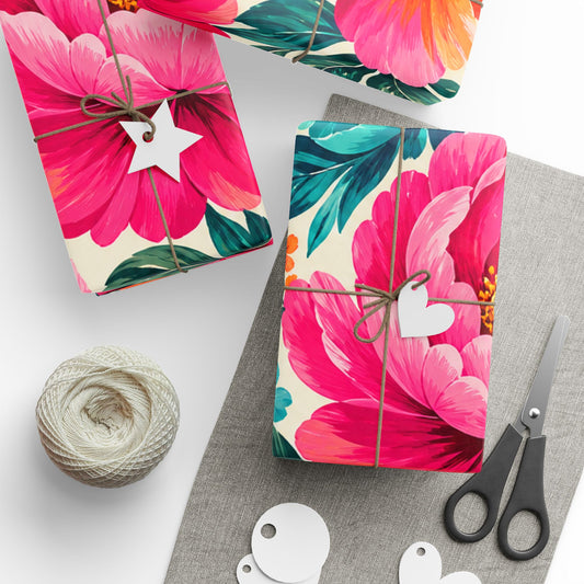 Dreamy Floral Wrapping Paper 3 Sizes Matte or Glossy Floral Gift Wrap