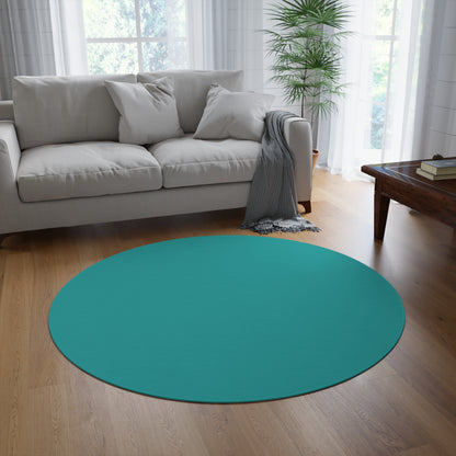Deep Aqua Coordinated Round Rug 60 Inch Floor Rug Minimal Home Decor Living Room Rug