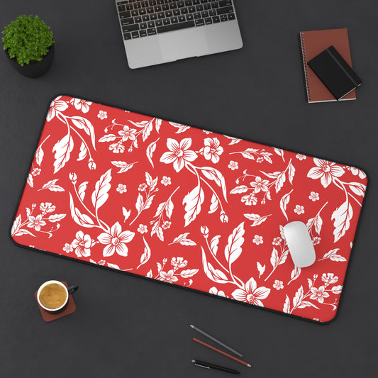 True Red Floral Desk Pad (12x18, 12x22 or 16x32)