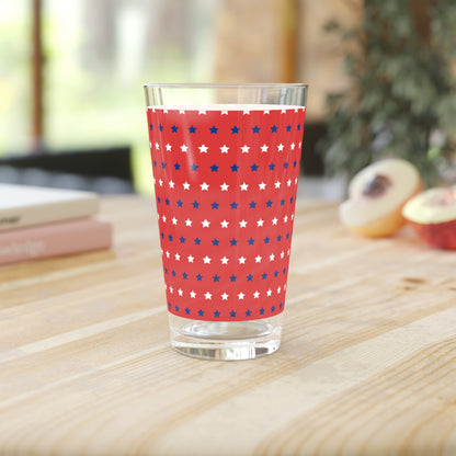 Red, White and Blue Stars Pint Glass, 16oz