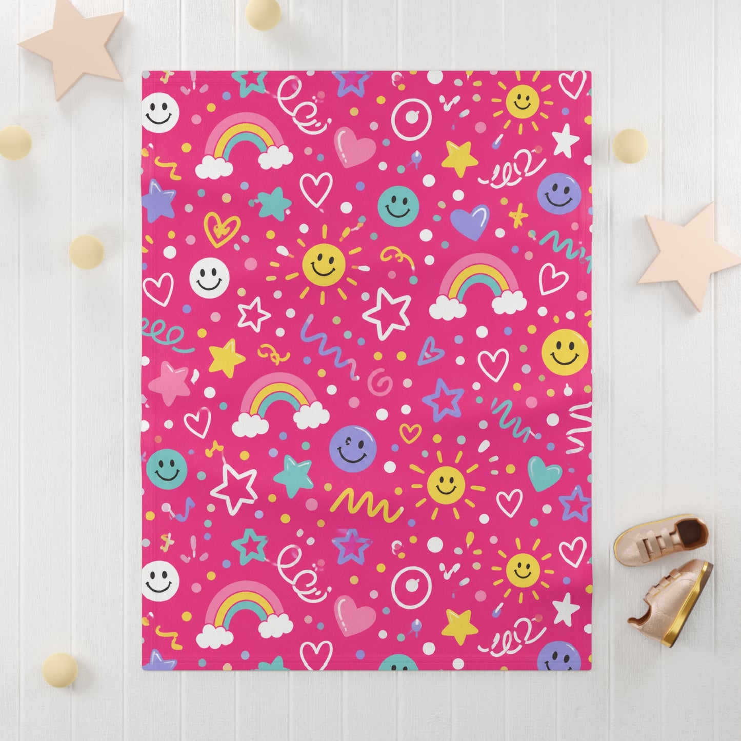 Pink Pop Soft Fleece Baby Blanket Pink Nursery Blanket