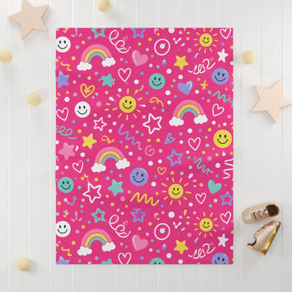 Pink Pop Soft Fleece Baby Blanket Pink Nursery Blanket