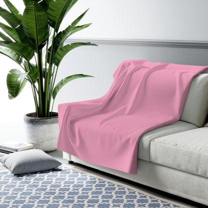 Light Pink Sherpa Fleece Blanket Cozy Plush Throw 3 Sizes Soft Warm Blanket