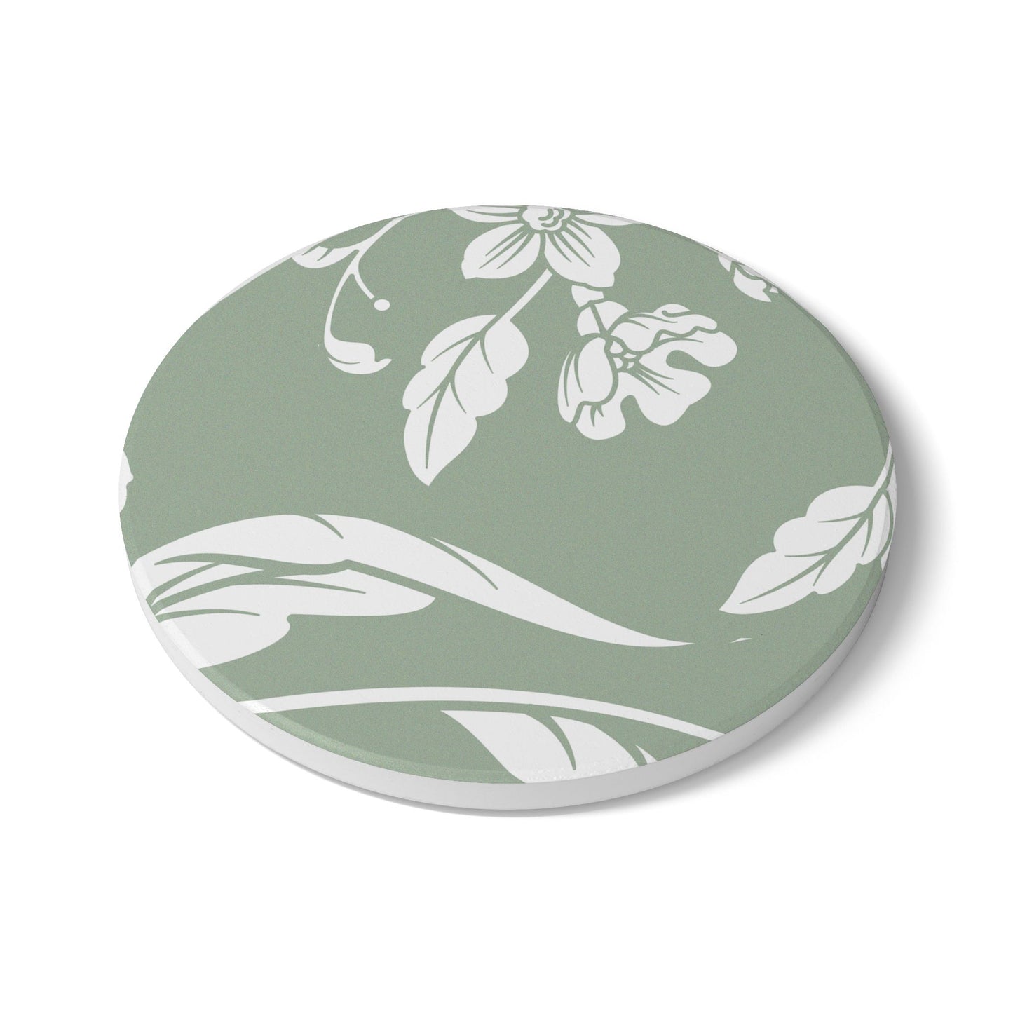 Sage Floral Ceramic Coaster Coordinated Collection