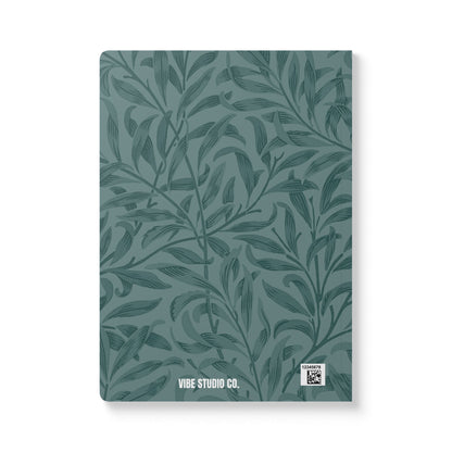 Dusty Blue Leaves A5 Lined Journal Minimal Botanical Notebook | Coordinated Collection