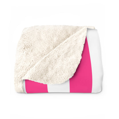 Pink Stripe Sherpa Blanket