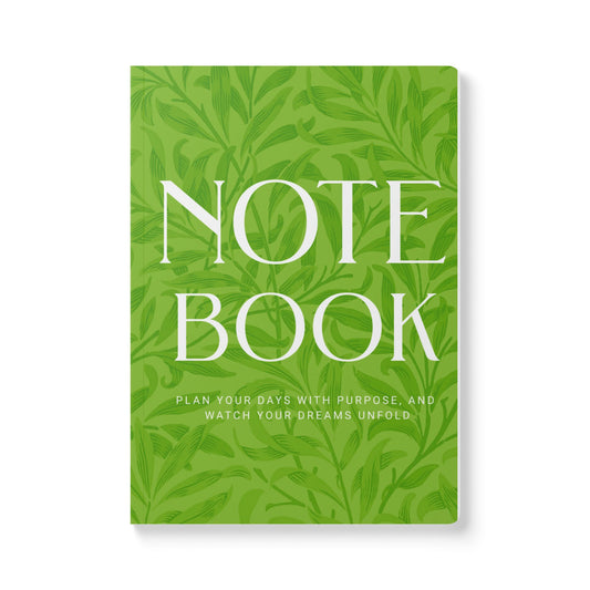 Muted Lime Leaves A5 Lined Journal Minimal Botanical Notebook | Coordinated Collection