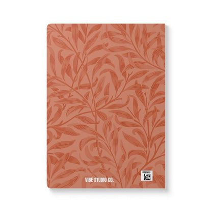 Terracotta Leaves A5 Lined Journal Minimal Botanical Notebook | Coordinated Collection