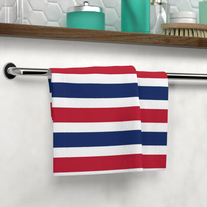 Red, White and Blue Stripes Face Towel