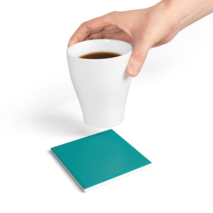 Deep Aqua Ceramic Coaster Round or Square | Coordinated Collection