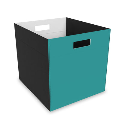 Deep Aqua Felt Storage Box Foldable Organizer Bin Home Storage Basket