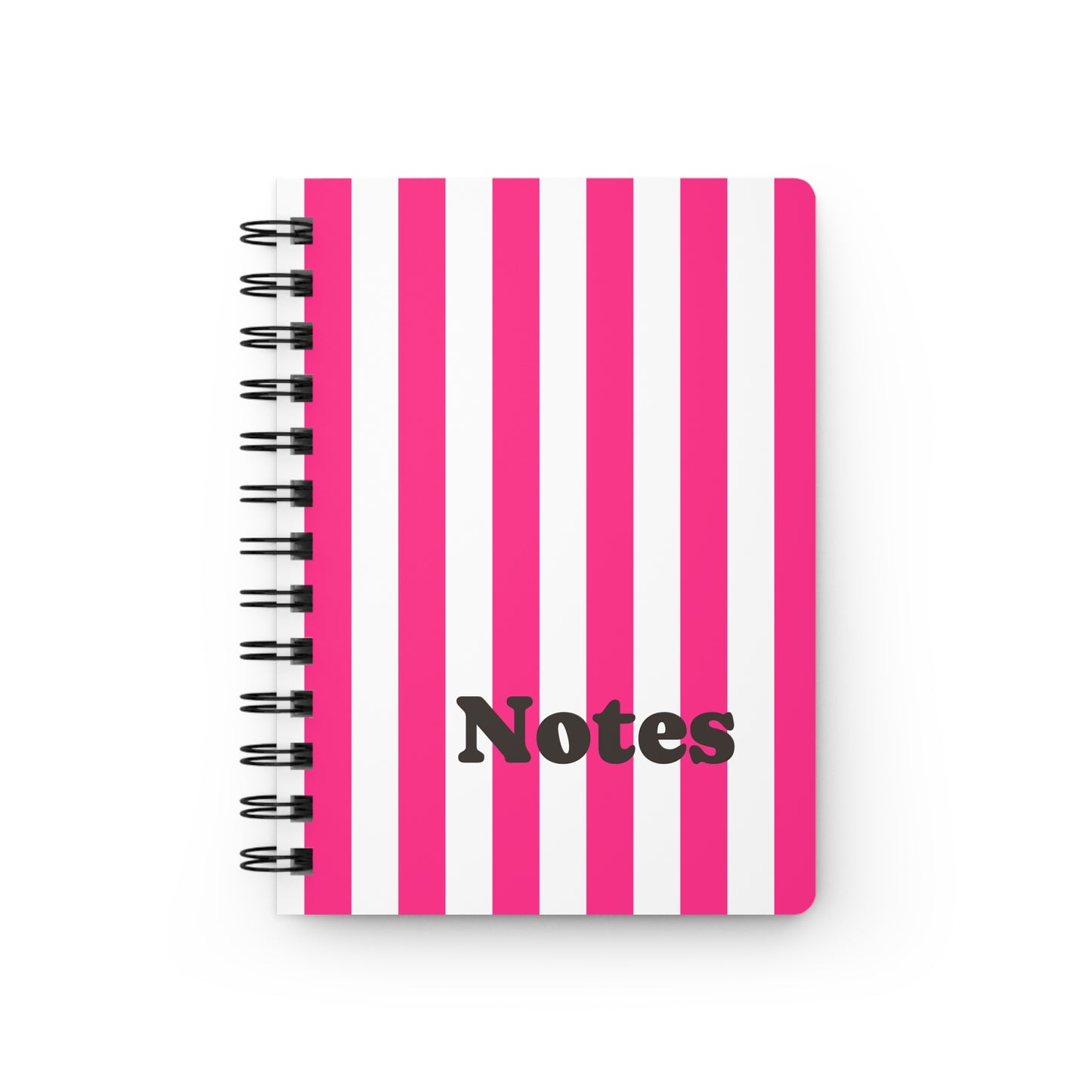Pink Stripe Spiral Journal Pink and White Striped Notebook Lined Journal