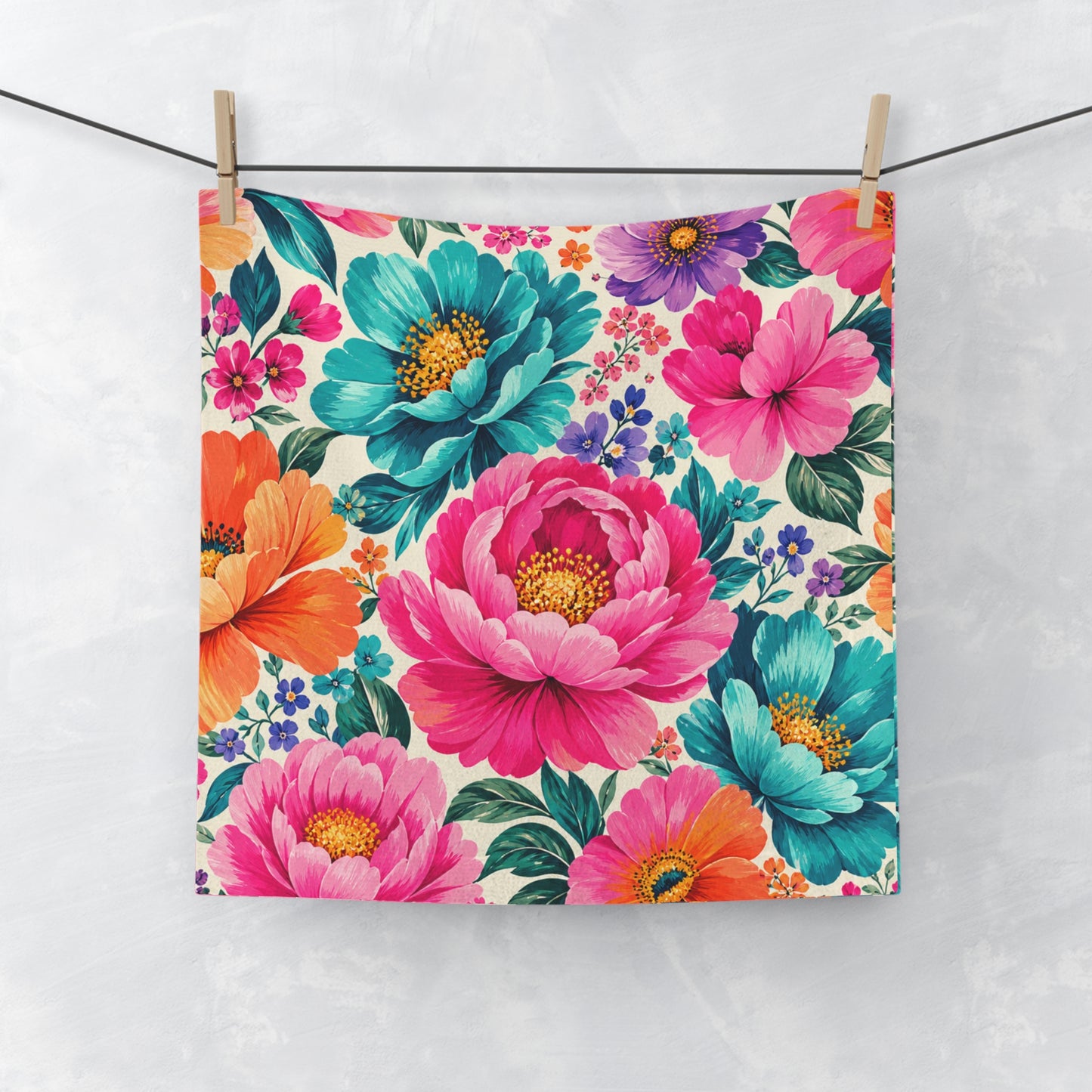 Dreamy Floral Face Towel Painterly Floral Bathroom Towel