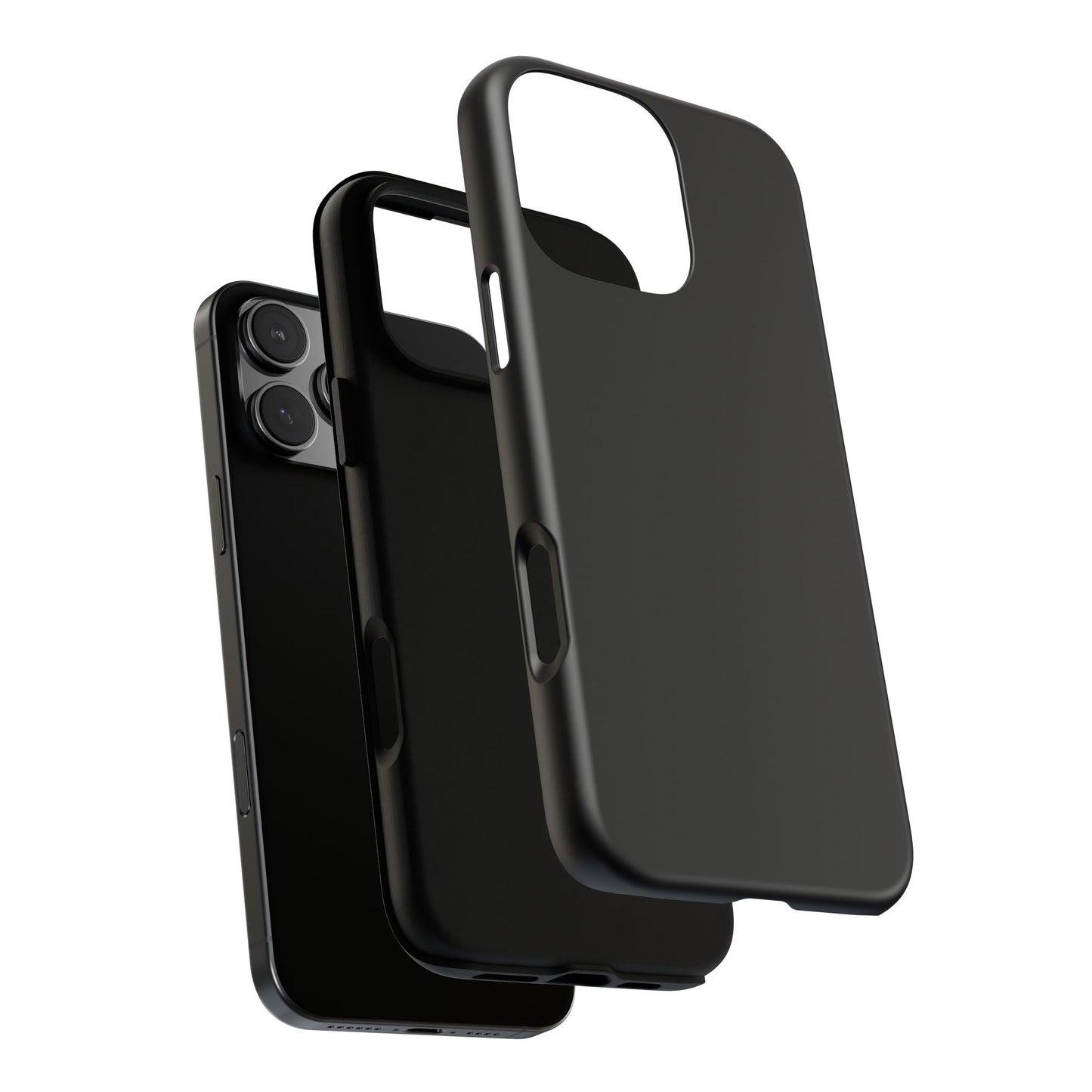 Black Tough Cell Phone Case Matte or Glossy Protective Case iPhone Samsung