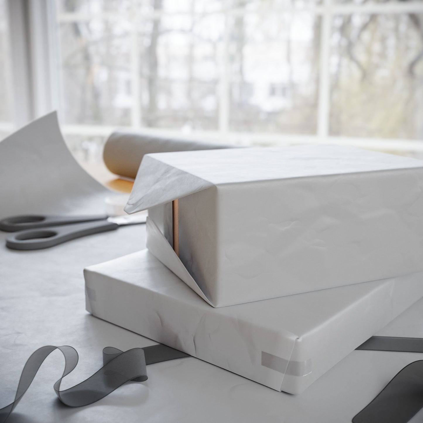 Grayscale Wrapping Paper Matte or Glossy Gift Wrap 3 Sizes Fine Art Paper