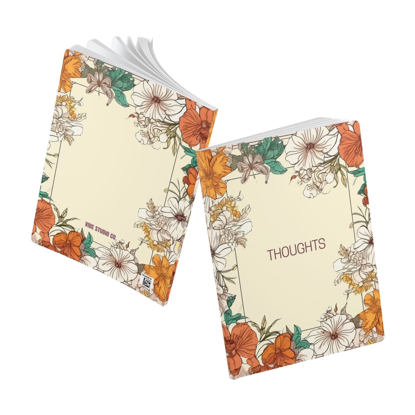 Watercolor Hibiscus Softcover Journal Floral Botanical Notebook A5 Lined Journal