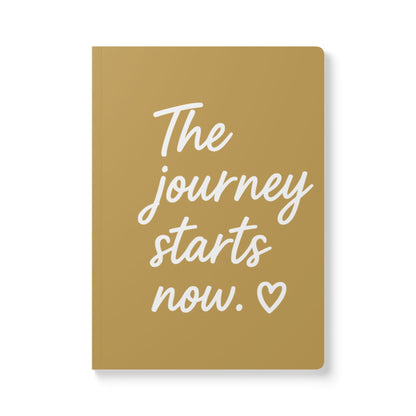 Muted Gold The Journey Starts Now A5 Lined Journal