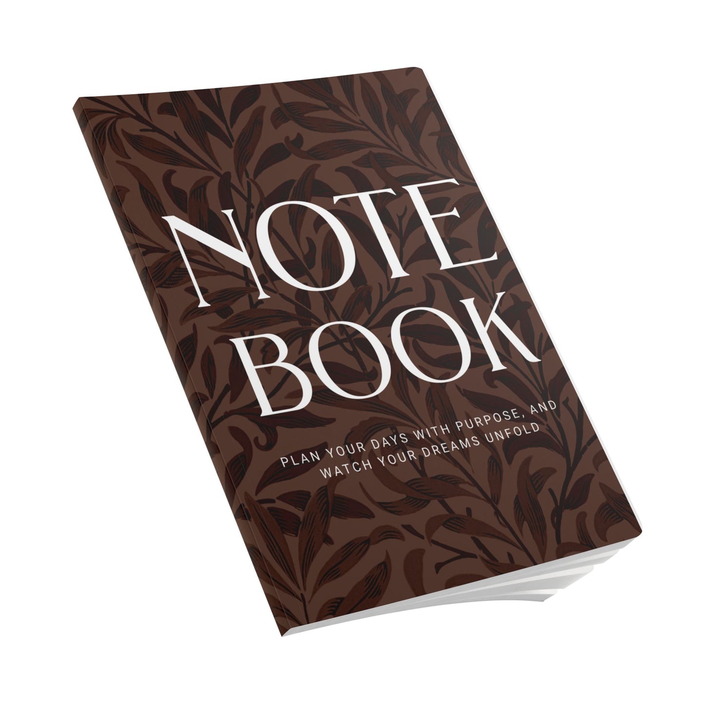 Chocolate Brown Leaves A5 Lined Journal Minimal Botanical Notebook | Coordinated Collection