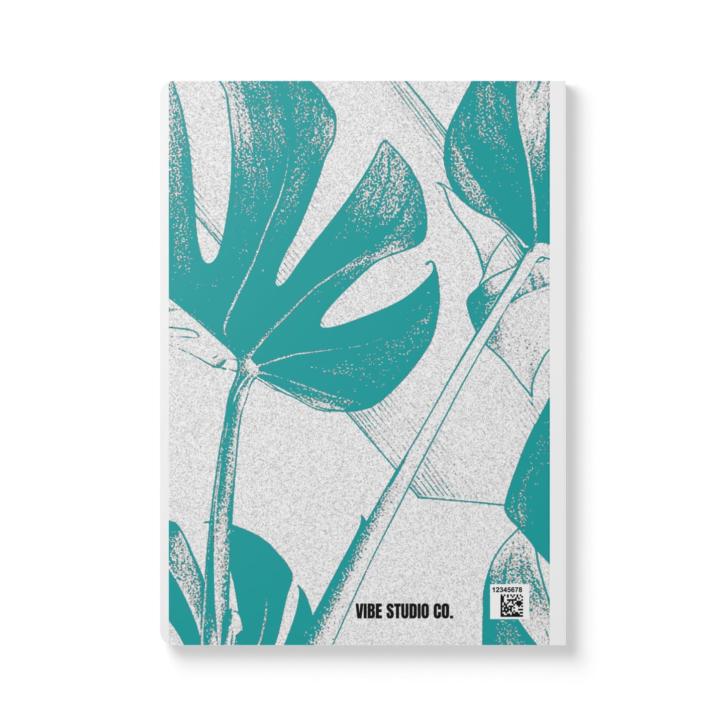 Monstera Leaf Deep Aqua A5 Lined Journal
