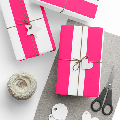 Pink Stripe Wrapping Paper, Matte or Glossy (3 Sizes)