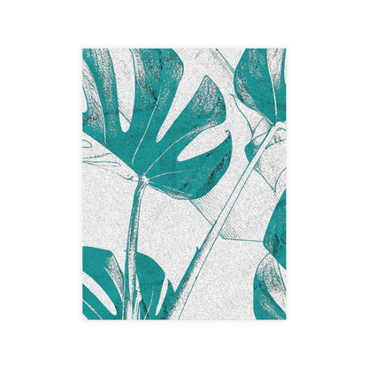 Monstera Leaf Deep Aqua Postcards