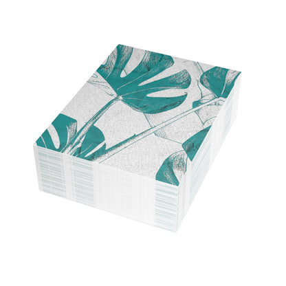 Monstera Leaf Deep Aqua Postcards