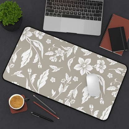 Warm Stone Floral Desk Pad (12x18, 12x22 or 16x32)