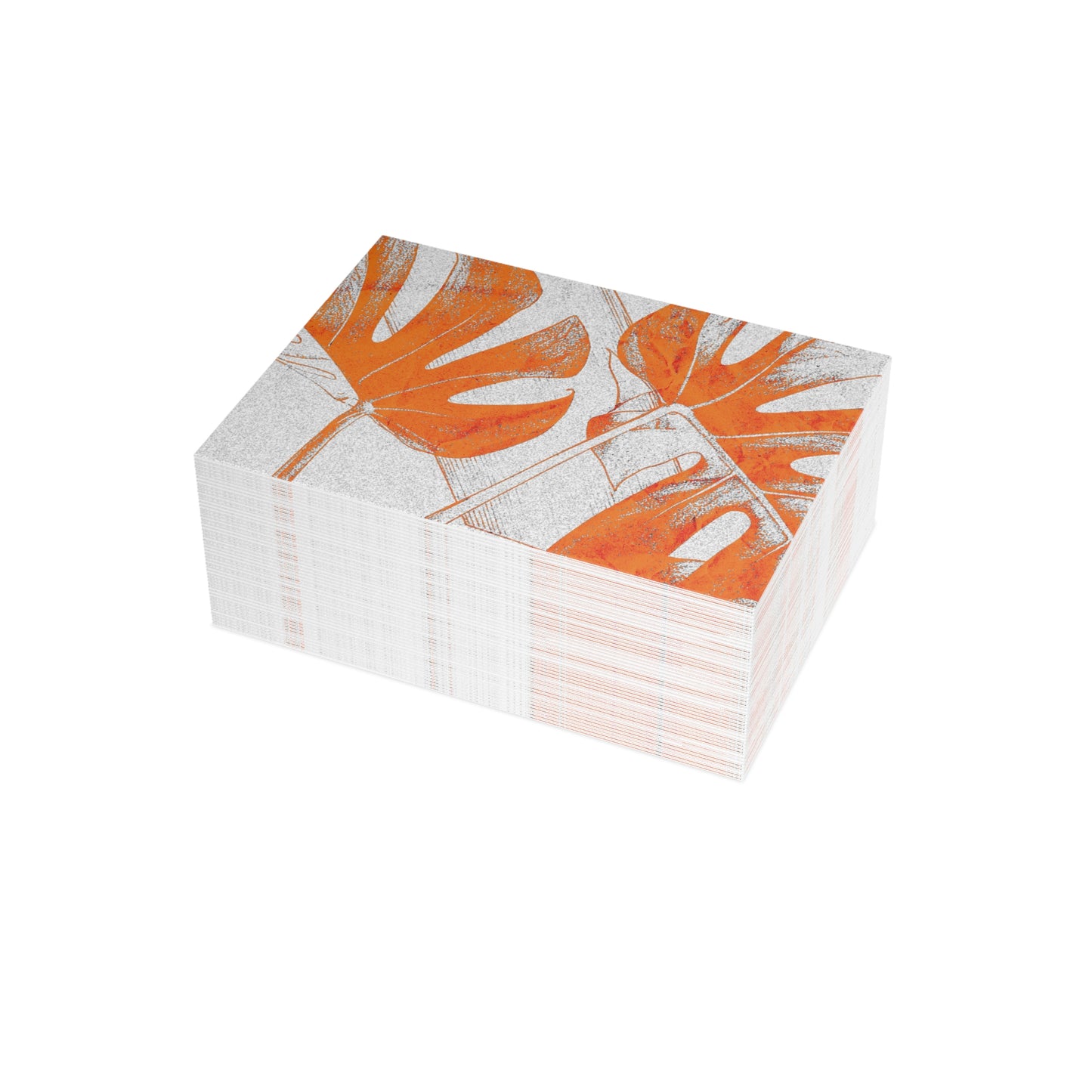 Monstera Leaf Tangerine Postcards
