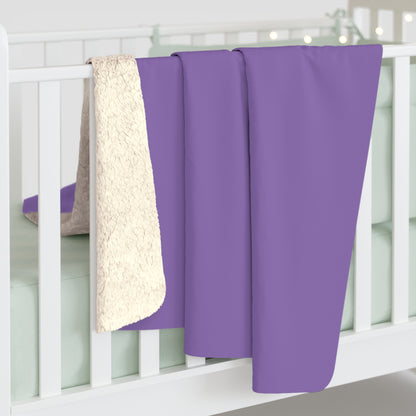 Purple Sherpa Fleece Blanket Cozy Plush Throw 3 Sizes Soft Warm Blanket