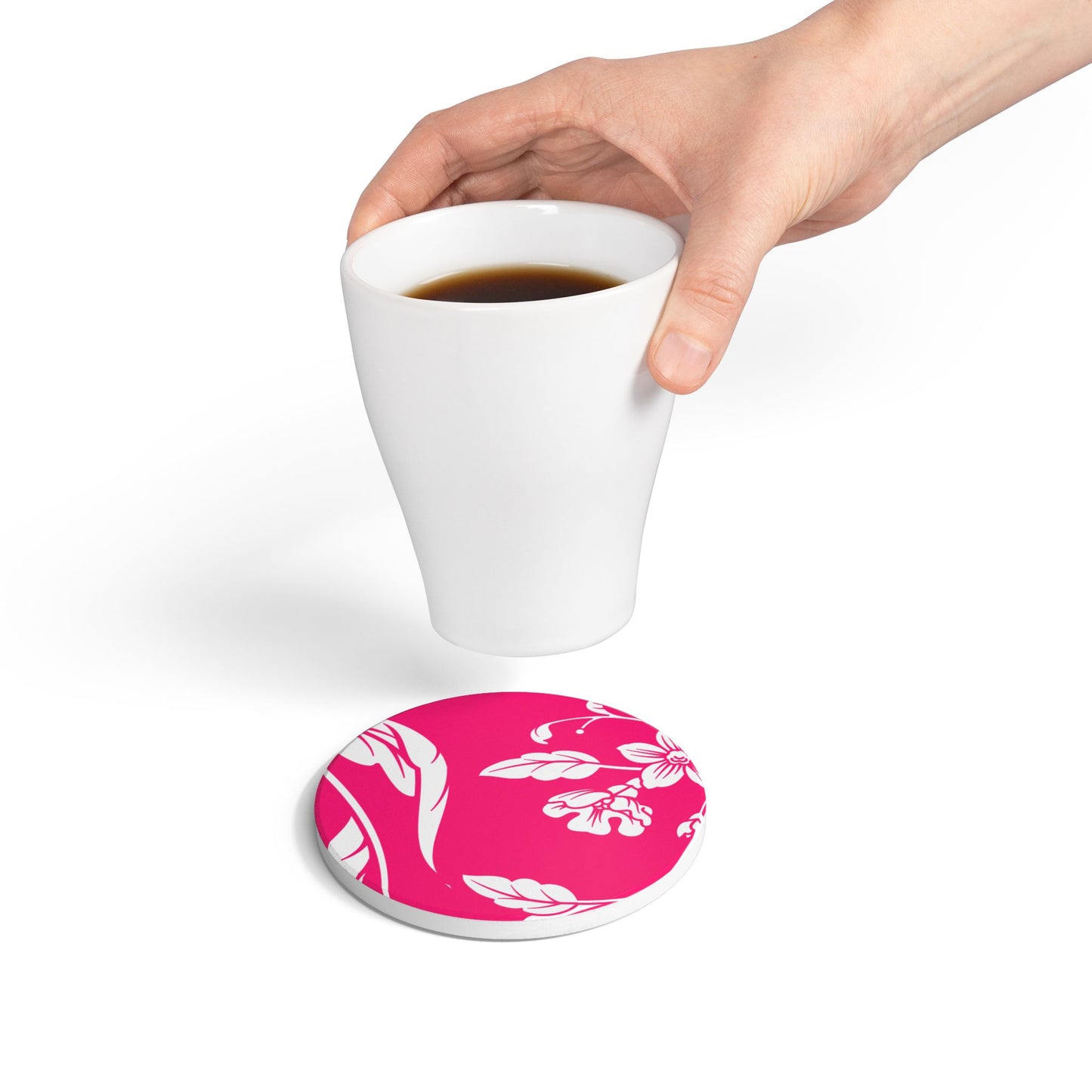 Pink Floral Ceramic Coaster Coordinated Collection